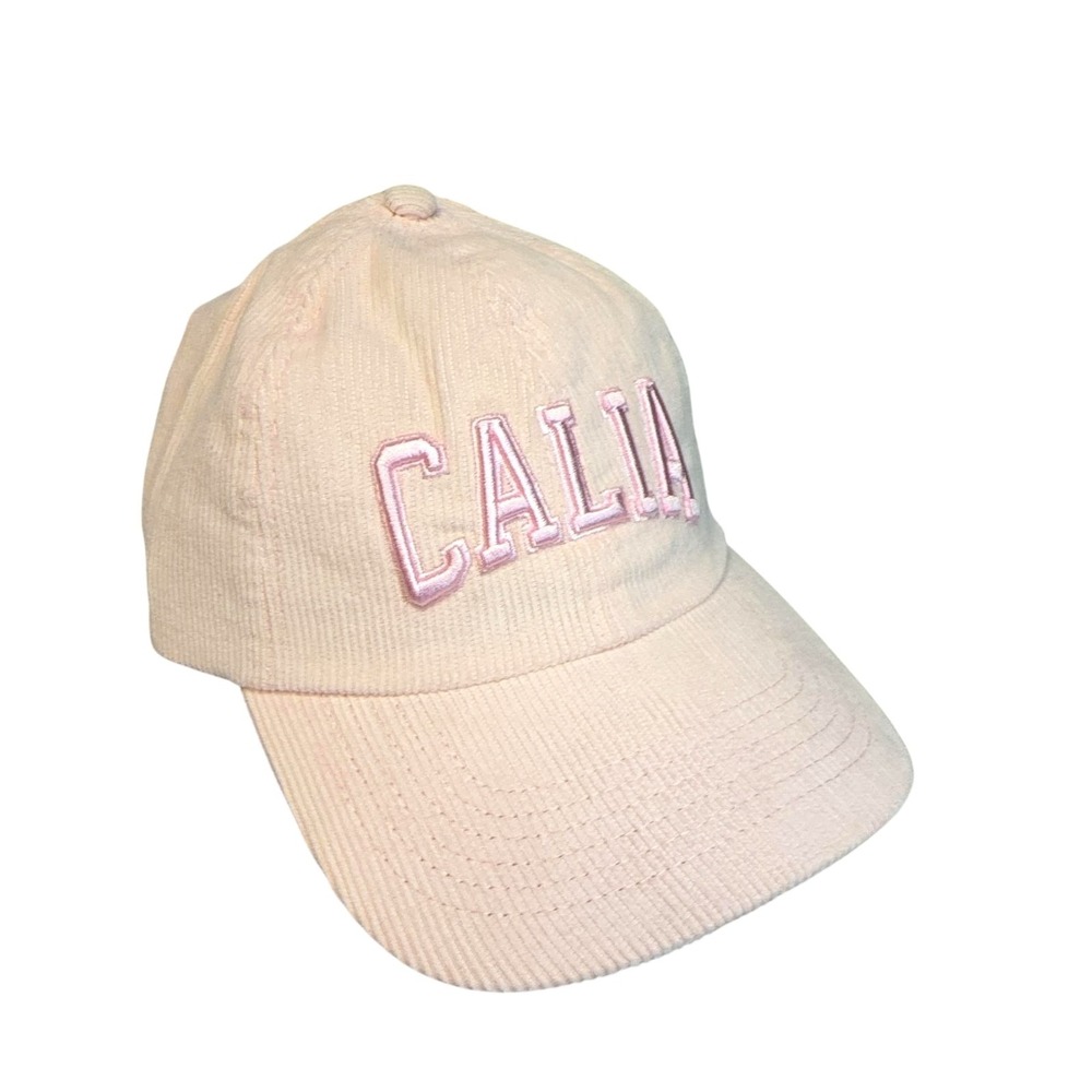 CALIA Hat Cap Strap Back Womens One Size Pink Corduroy Baseball Anniversary